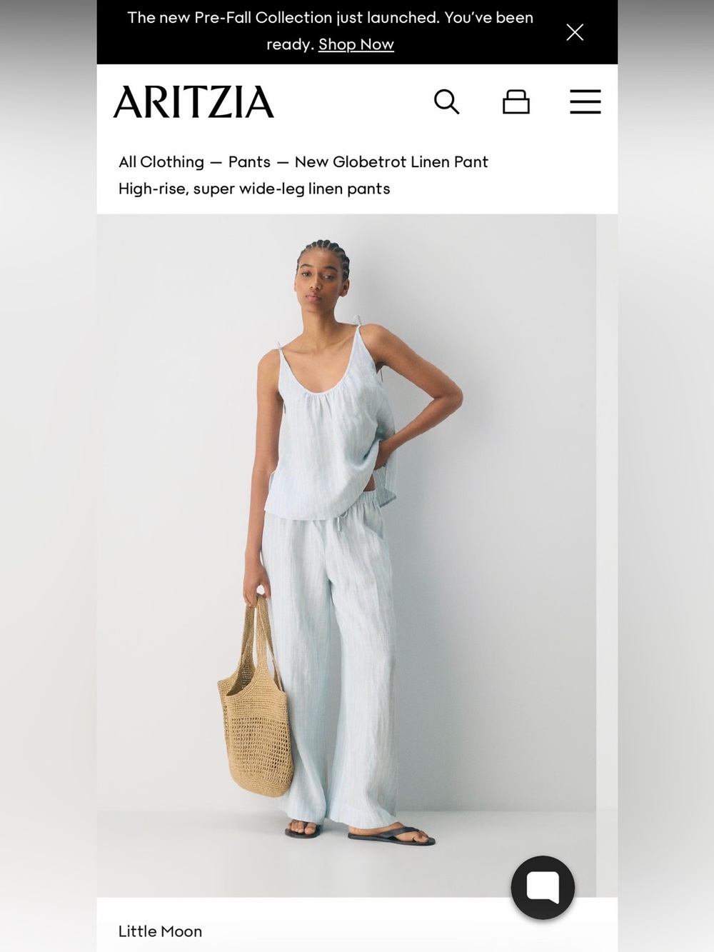 NWT Aritzia Little Moon New Globetrot linen pants 🔥